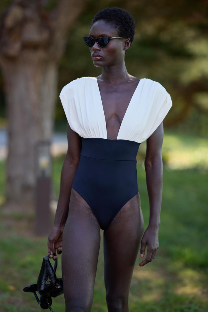 Monceau 1 Piece Swimsuit Cream & Black