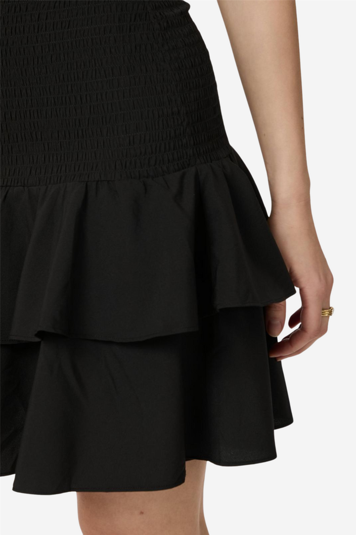 Mikka Solid Smock Dress Black