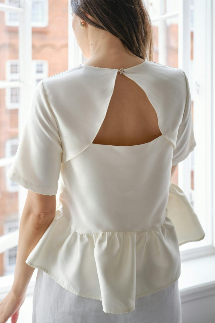 Alva Dull Satin Blouse Ivory