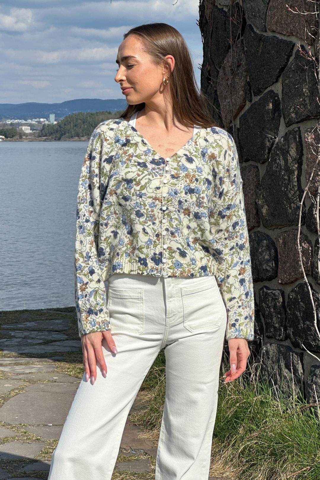 Knit Cardigan Sapphire Bloom