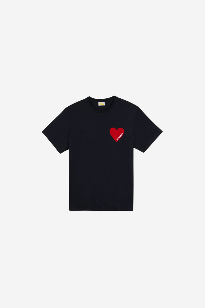 Crewneck Short Sleeve Heart T-shirt Noir