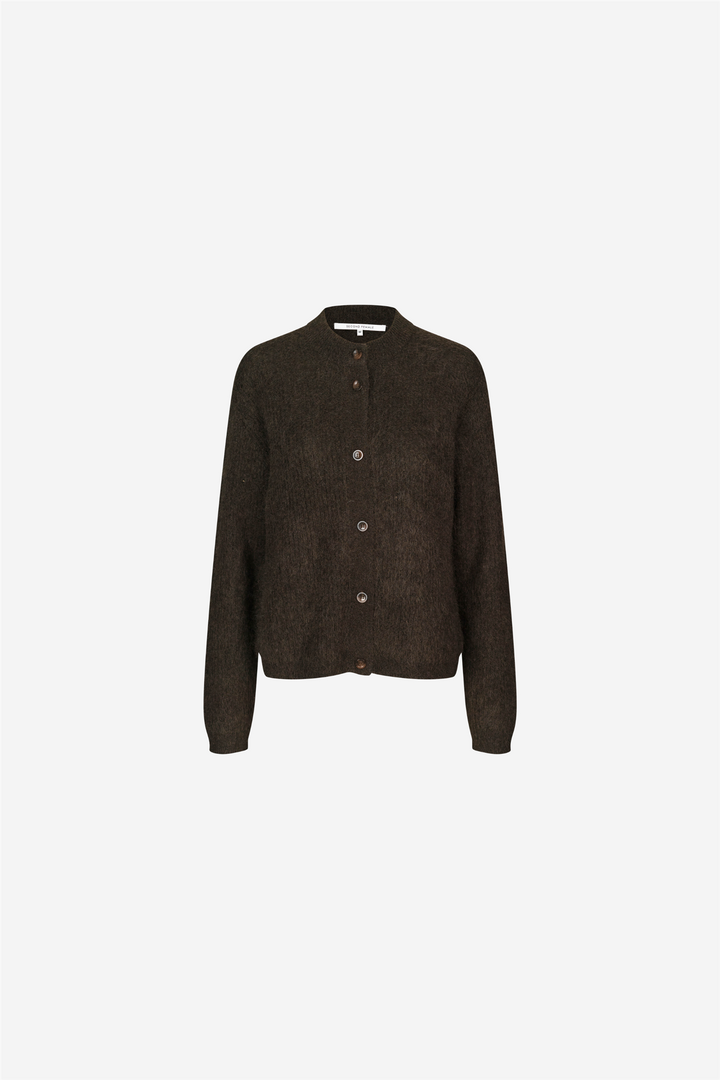 Brook Knit Rib Cardigan Mulch