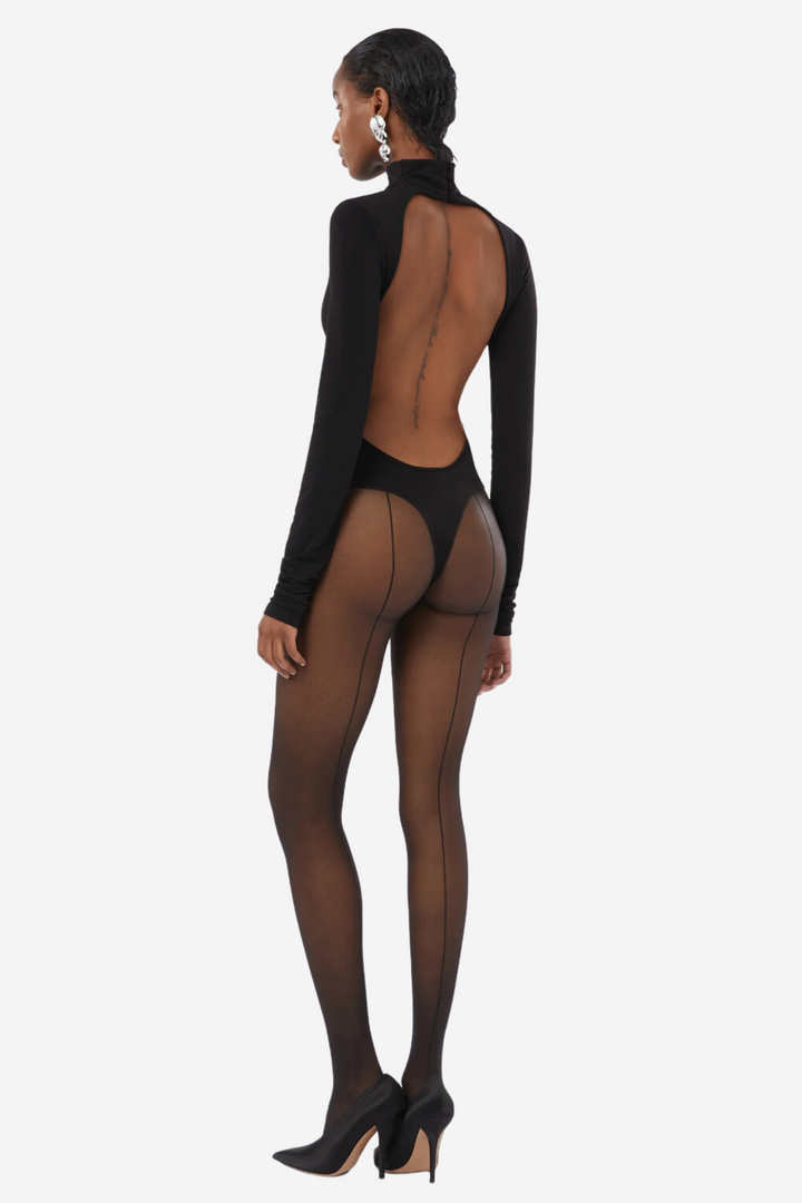 Parks Bodysuit Open Back Bodysuit Black