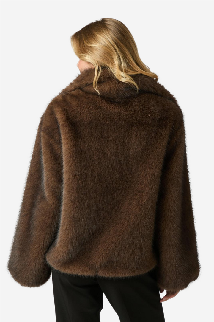 Stephanie Faux Fur Jacket Brown