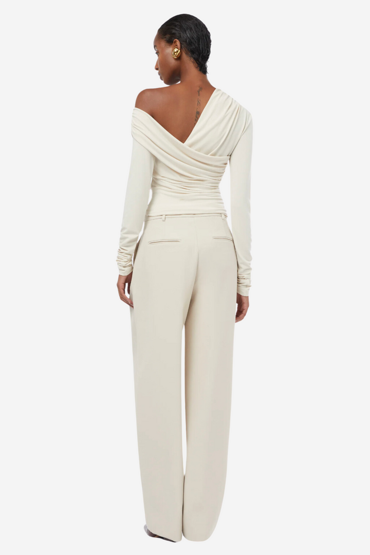 Trixie Top Off Shoulder Detail Top Ivory