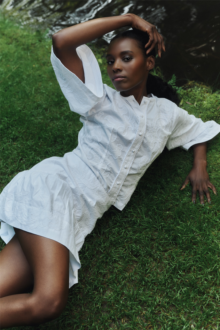 Lotte Embroidery Blouse White