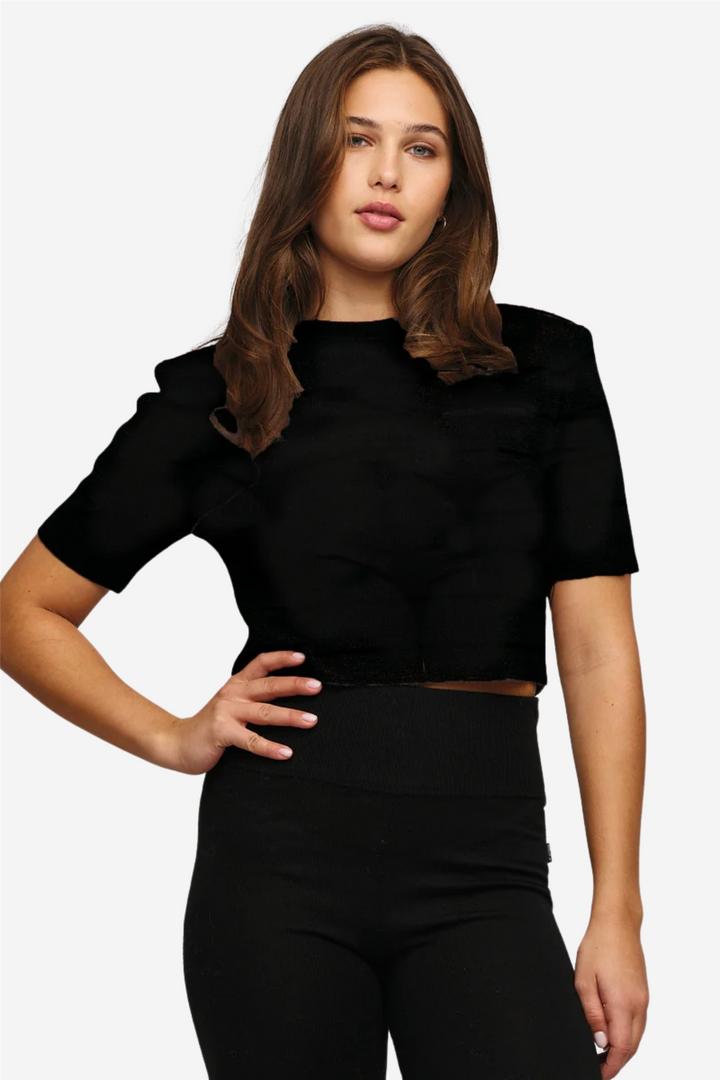 Una merino tee Black