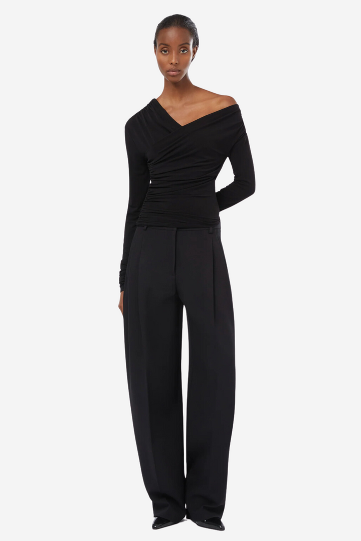 Trixie Top Off Shoulder Detail Top Black