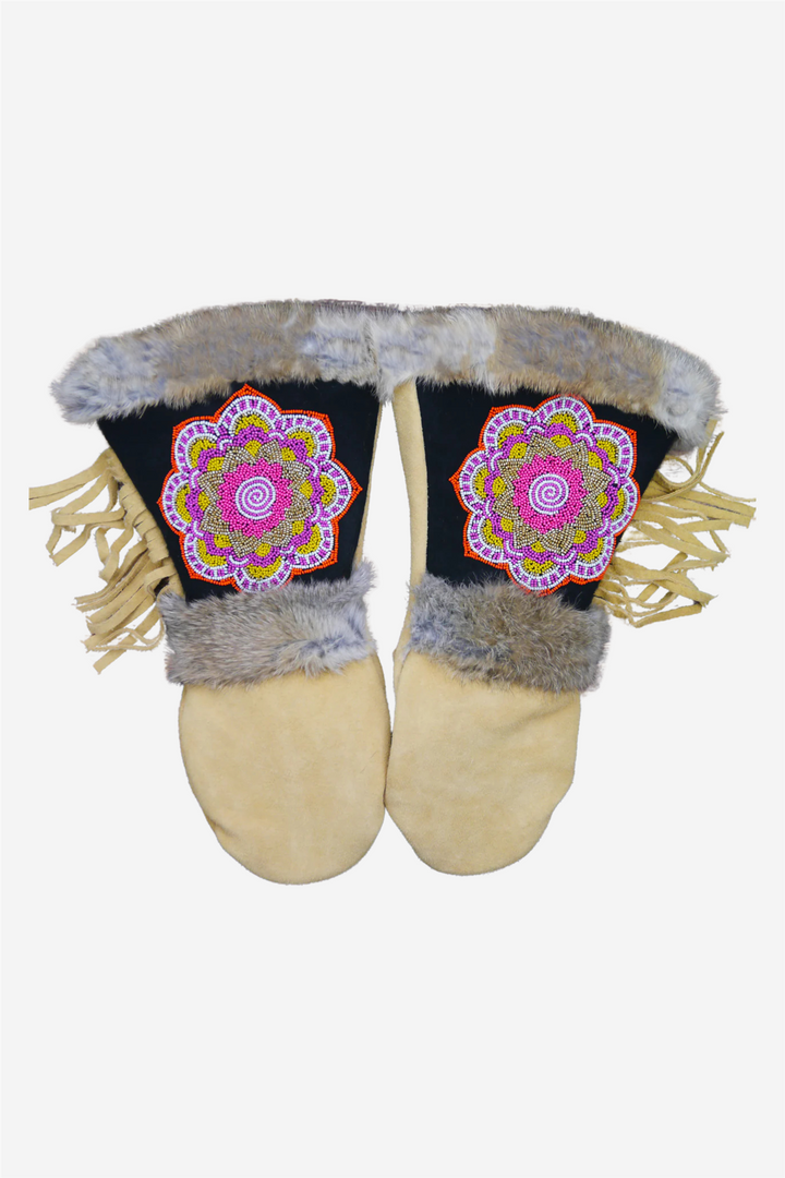 Le Coq Leather Mittens Tan