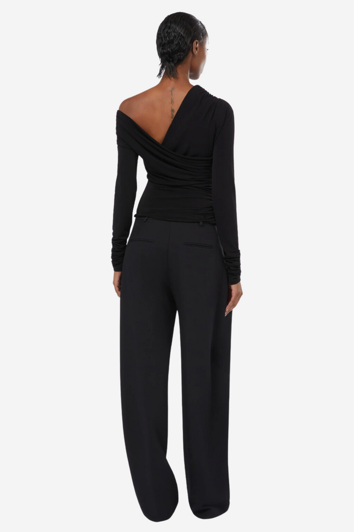 Trixie Top Off Shoulder Detail Top Black