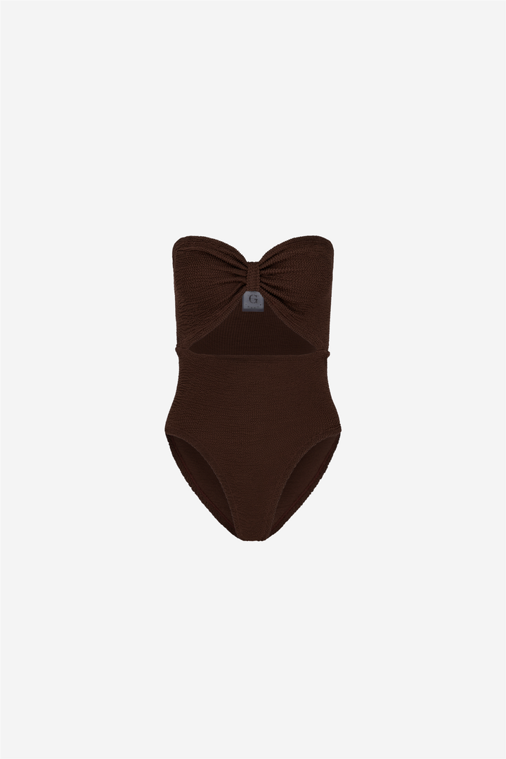 Alana Swim Metallic Chocolate