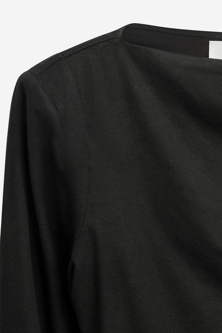 SHINE LINEN DRESS BLACK