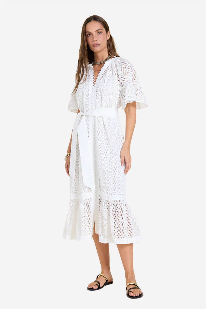 Solstice Midi Dress Crispy White
