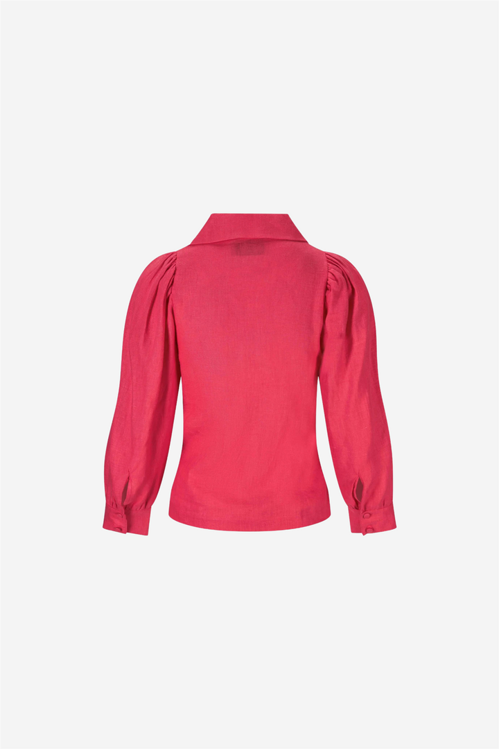 Vivienne Linen Blouse Raspberry
