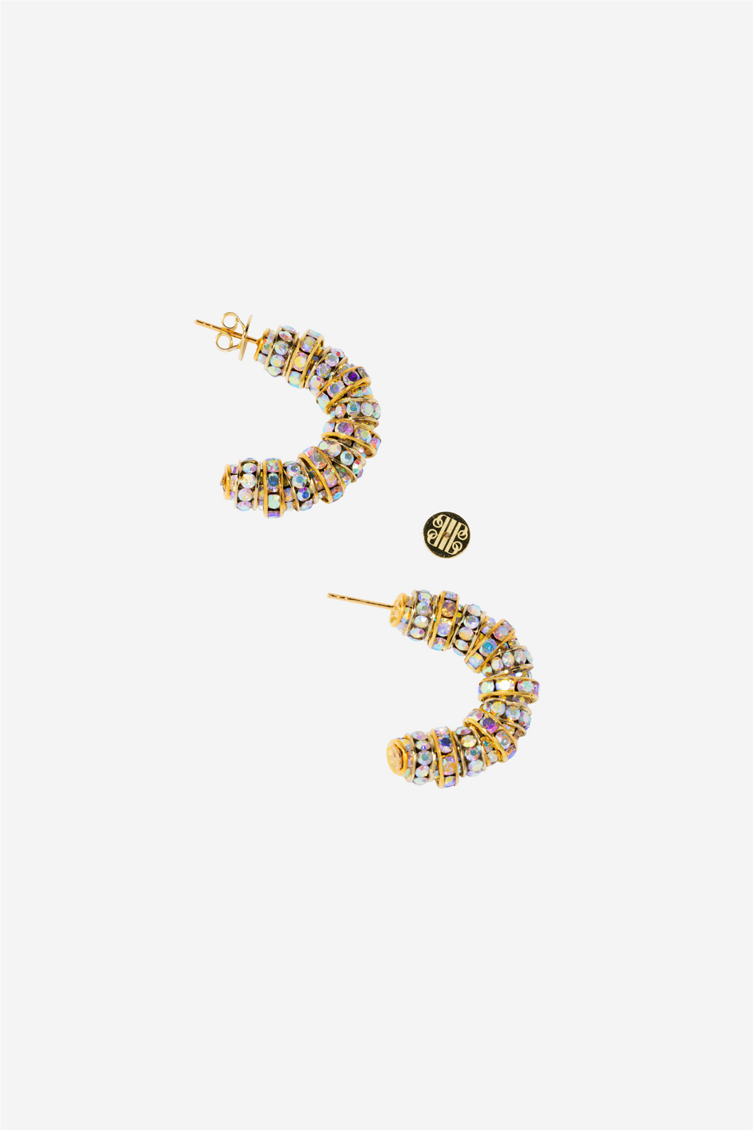 Mini Diamond Hoops Gold