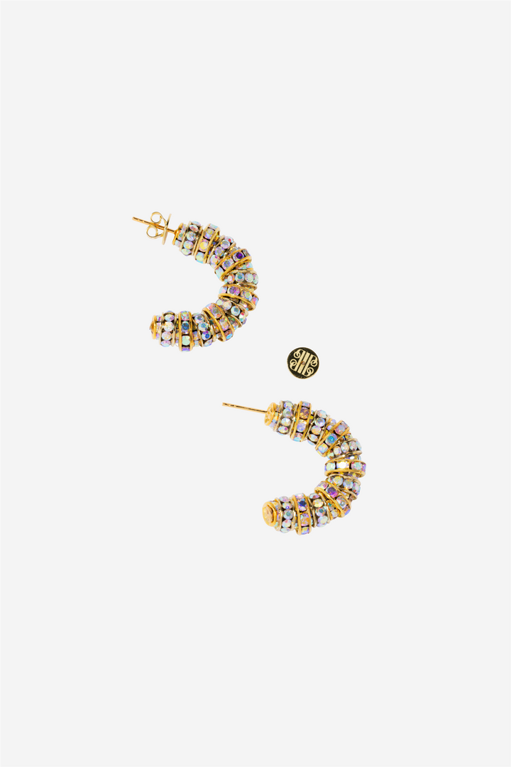 Mini Diamond Hoops Gold