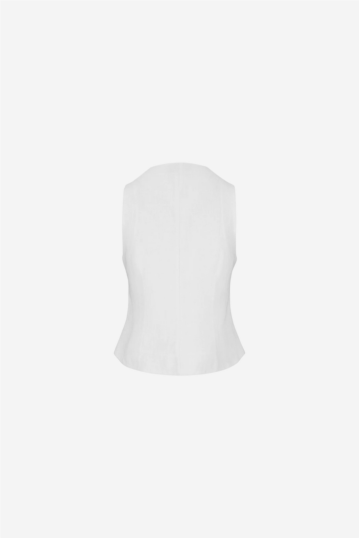 Johanne Linen Vest White