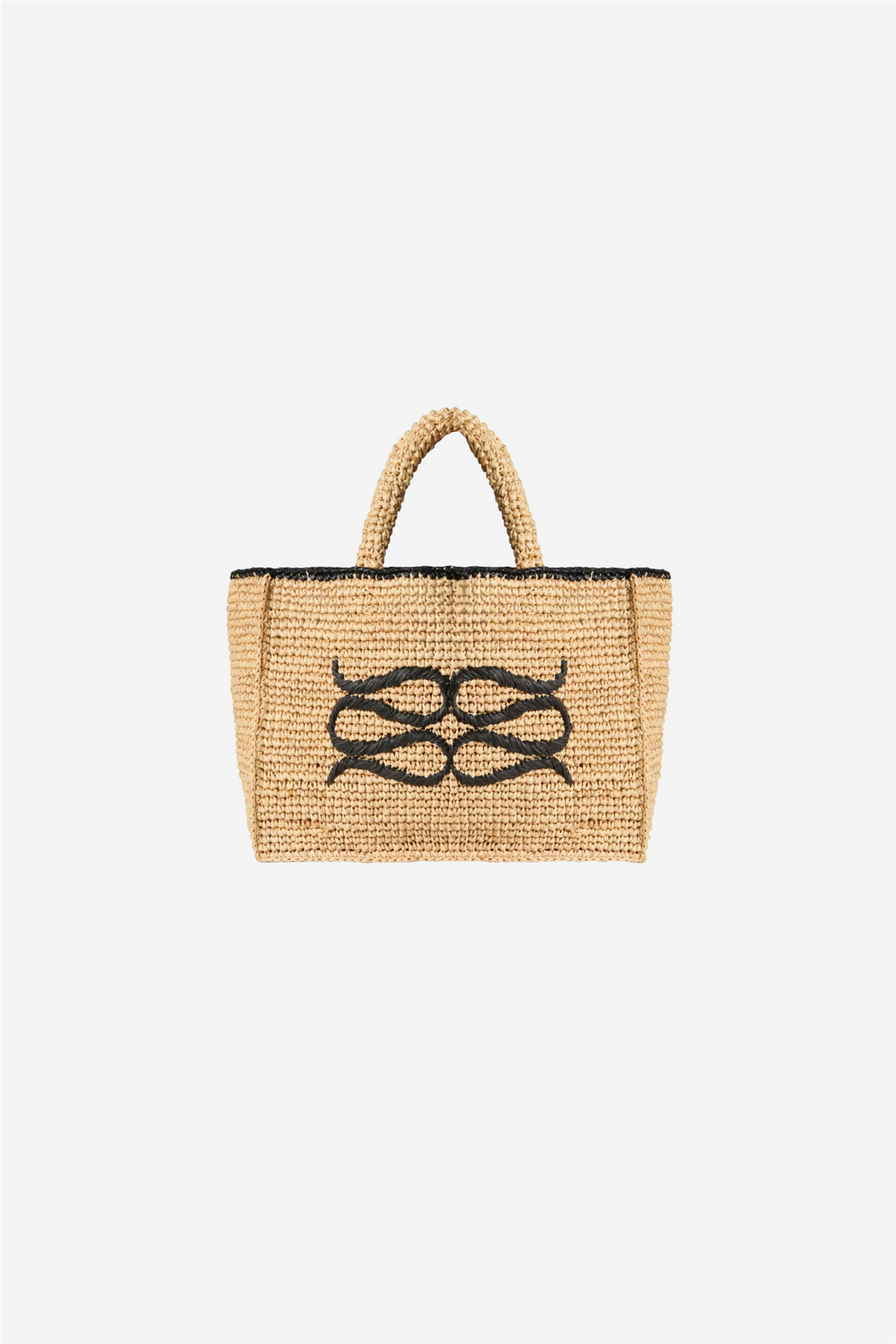 Malina Monogram Raffia Bag