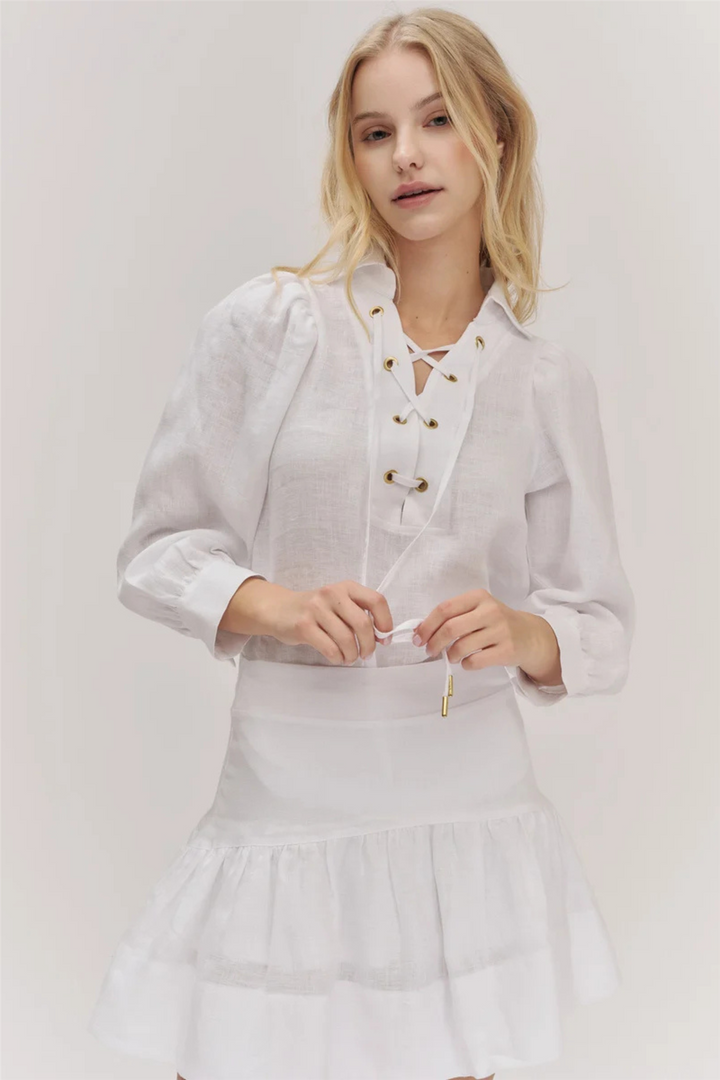 Vivienne Linen Blouse White