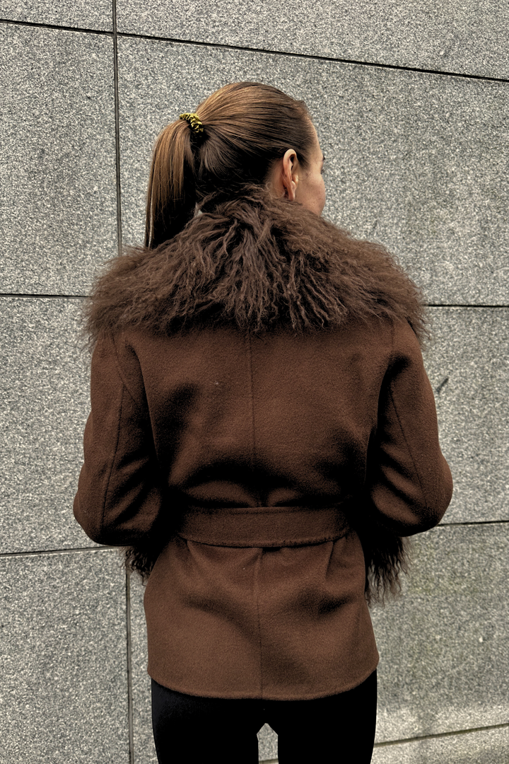 Marta Coat Mongolian Short Brown
