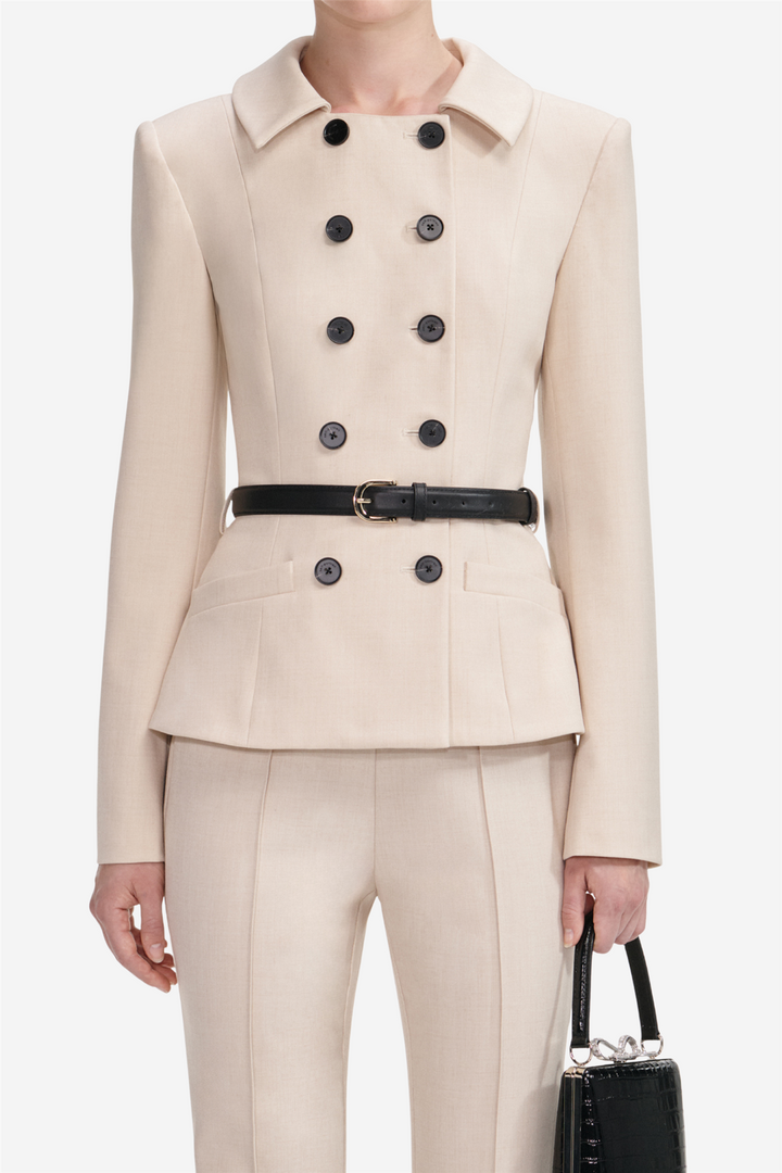 Twill Jumpsuit Beige