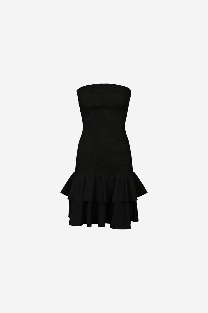 Mikka Solid Smock Dress Black
