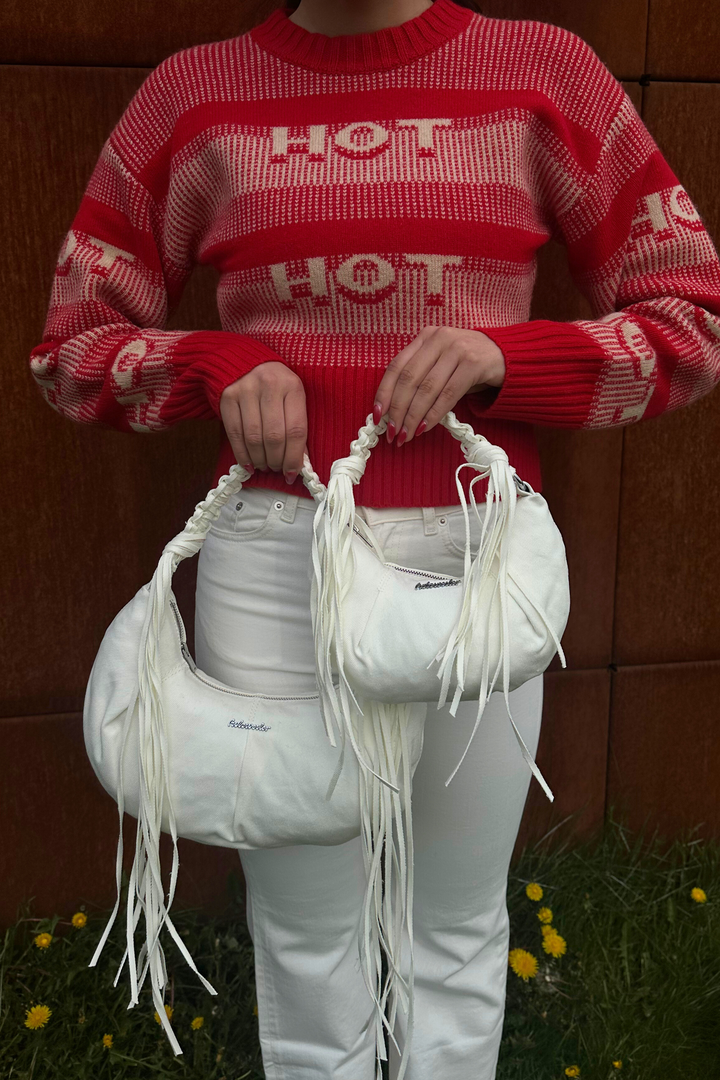 Cocoon Denim Micro Bag White