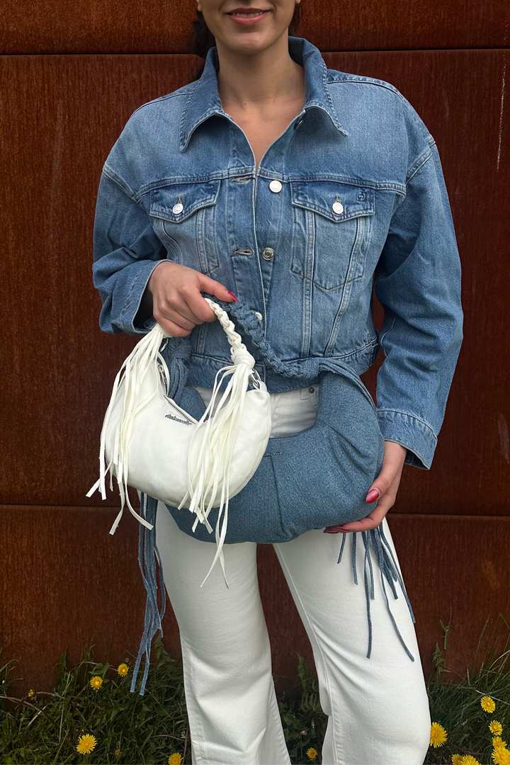 Cocoon Denim Micro Bag White