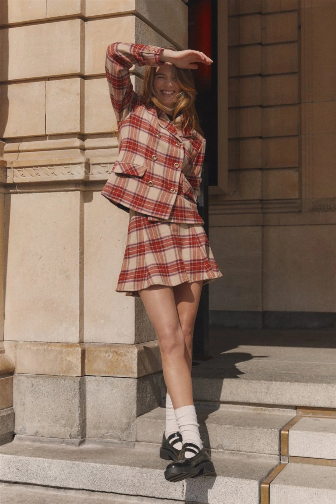 Tailored Mini Skirt Checks