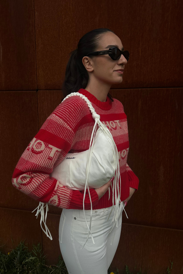 Cocoon Denim Small Bag White