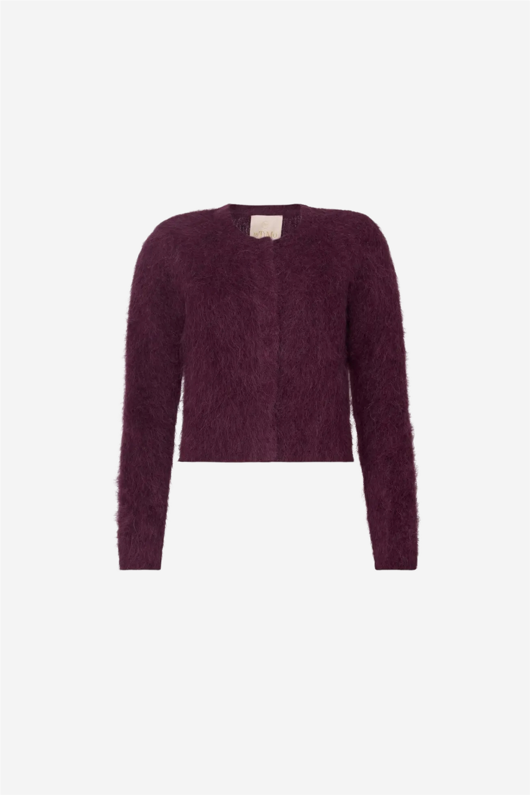 Hairy Knit Jacket Burgundy