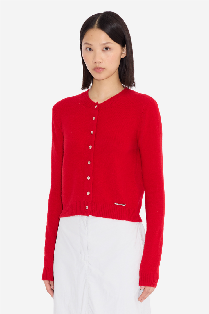 W. Cashmere Cardigan Red