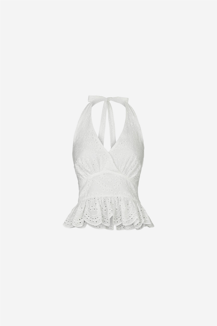 Ribbi Halter Neck Top White