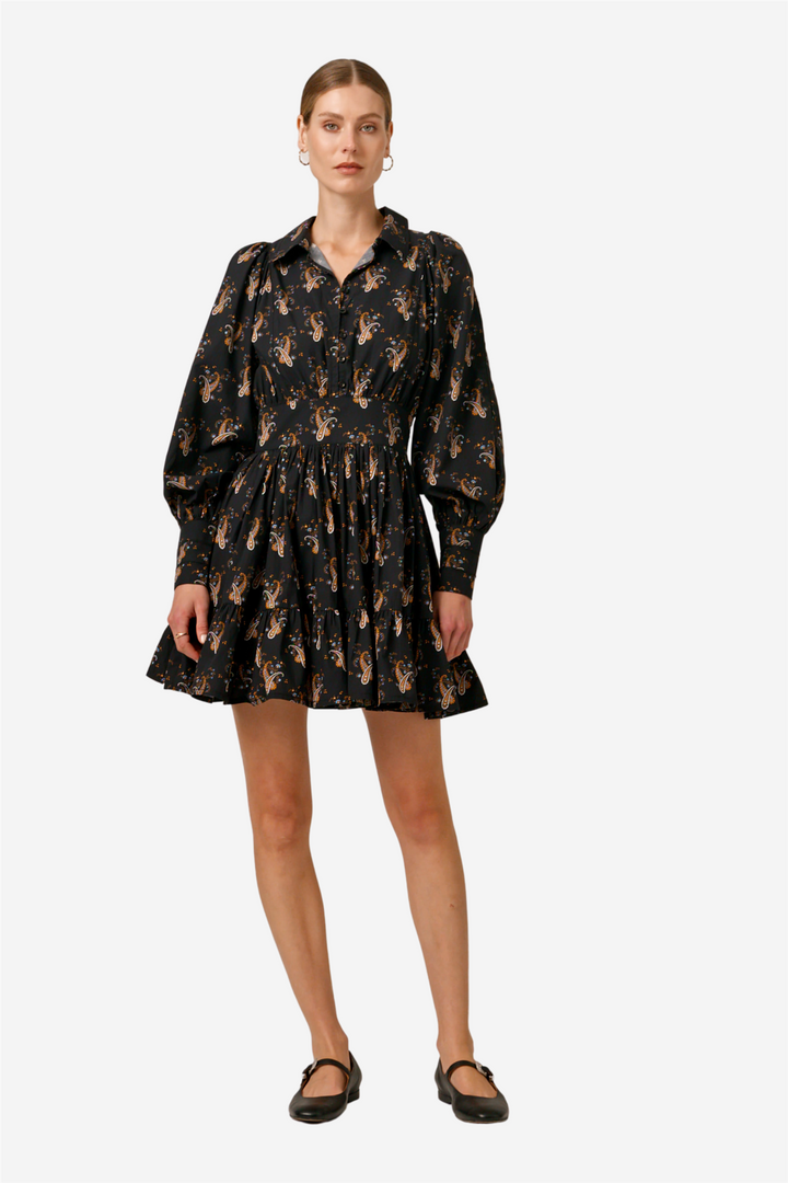 Poplin Mini Dress Midnight Paisley