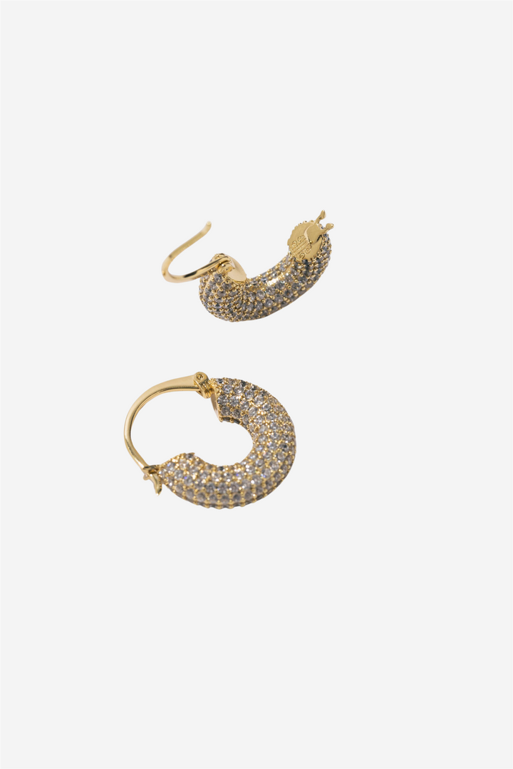 Small Diamond Hoops Gold