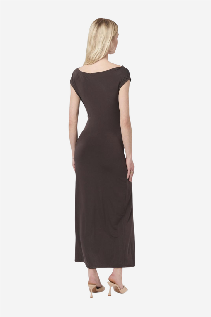 Minja drapy dress chocolate brown