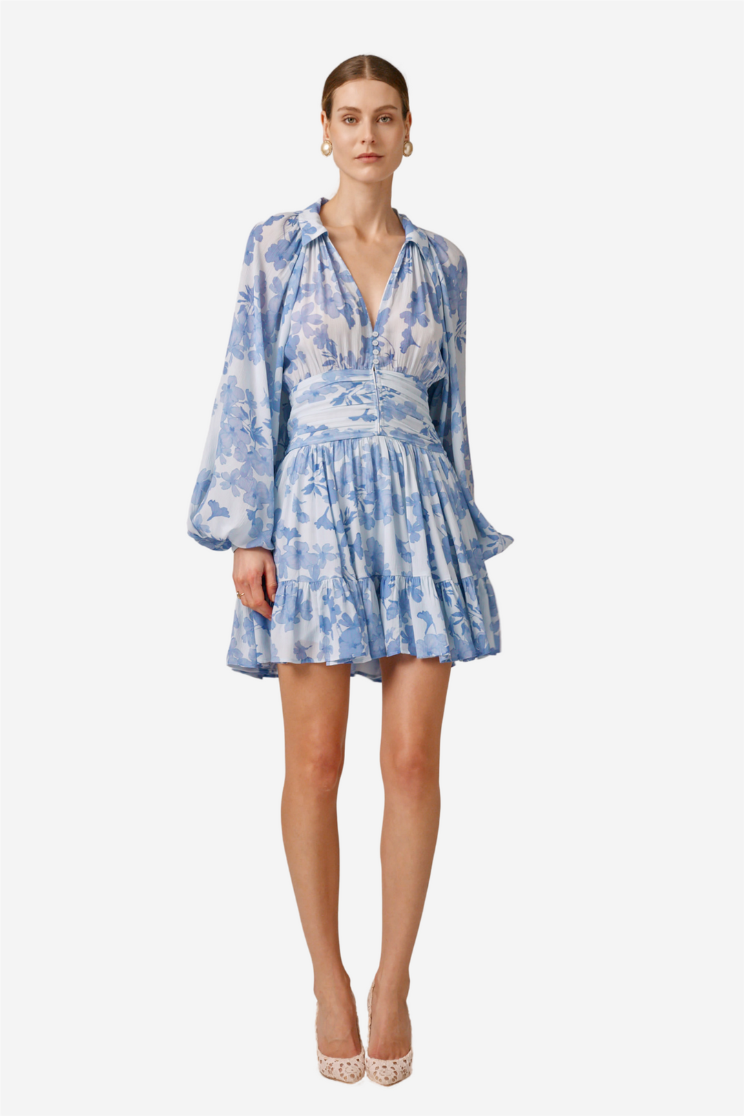 Chiffon Mini Dress Skye Blue