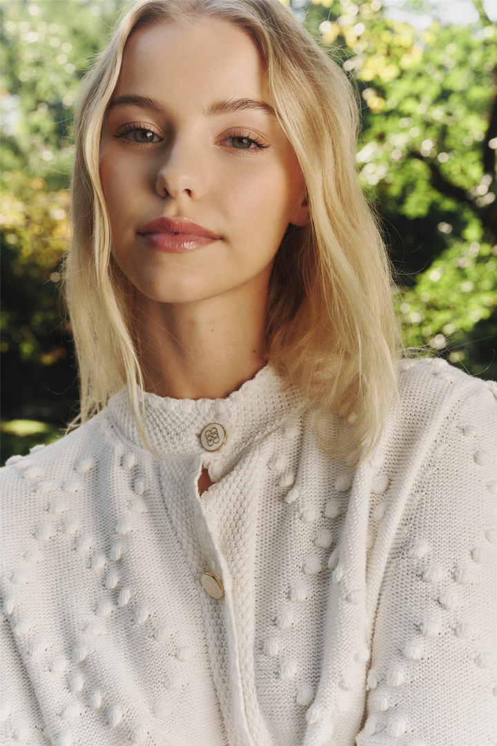 Nela Cotton Cardigan White