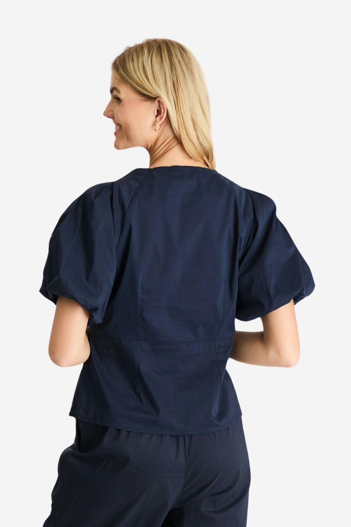 Irina Poplin Blouse Navy