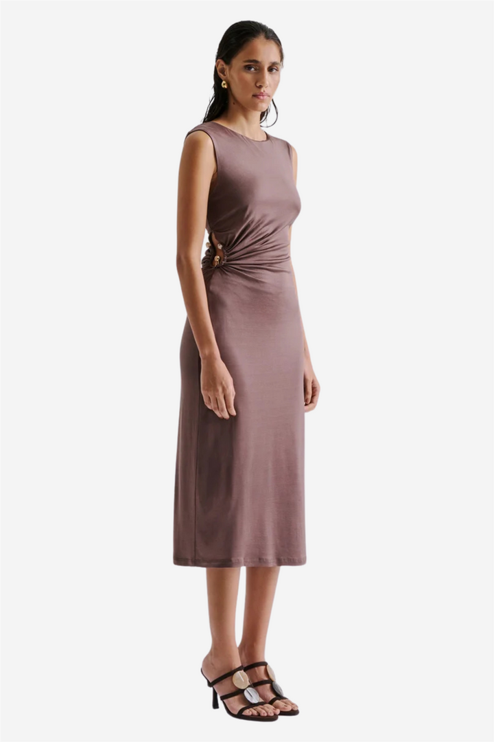 Marquis Ruched Cut Out Jersey Midi Dress