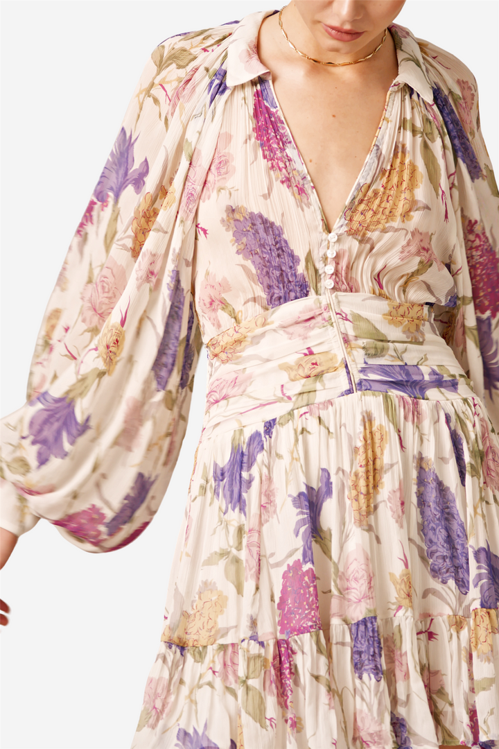 Chiffon Mini Dress Flower Garden