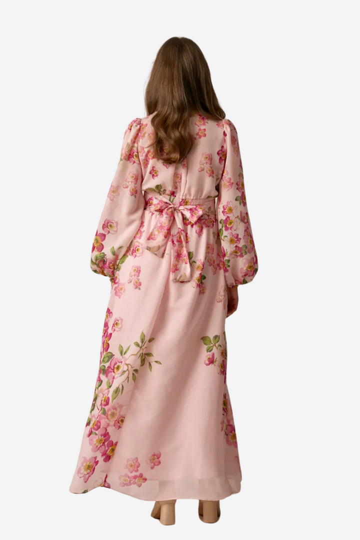 Viscose V-Neck Dress Cherry Blossom