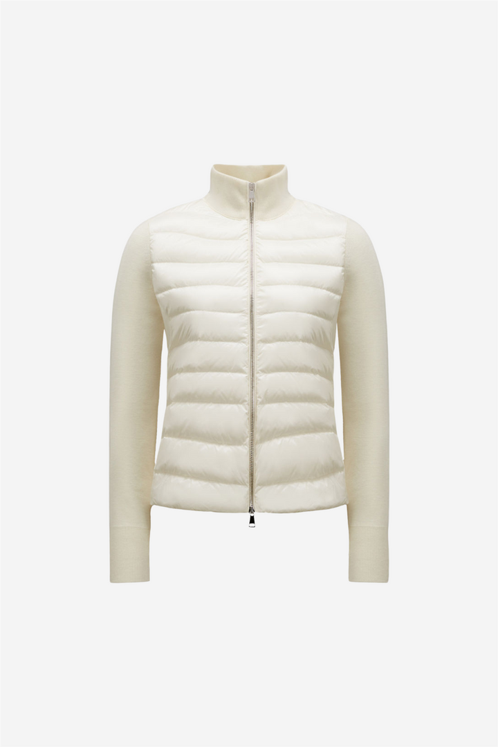 Padded Wool Cardigan White