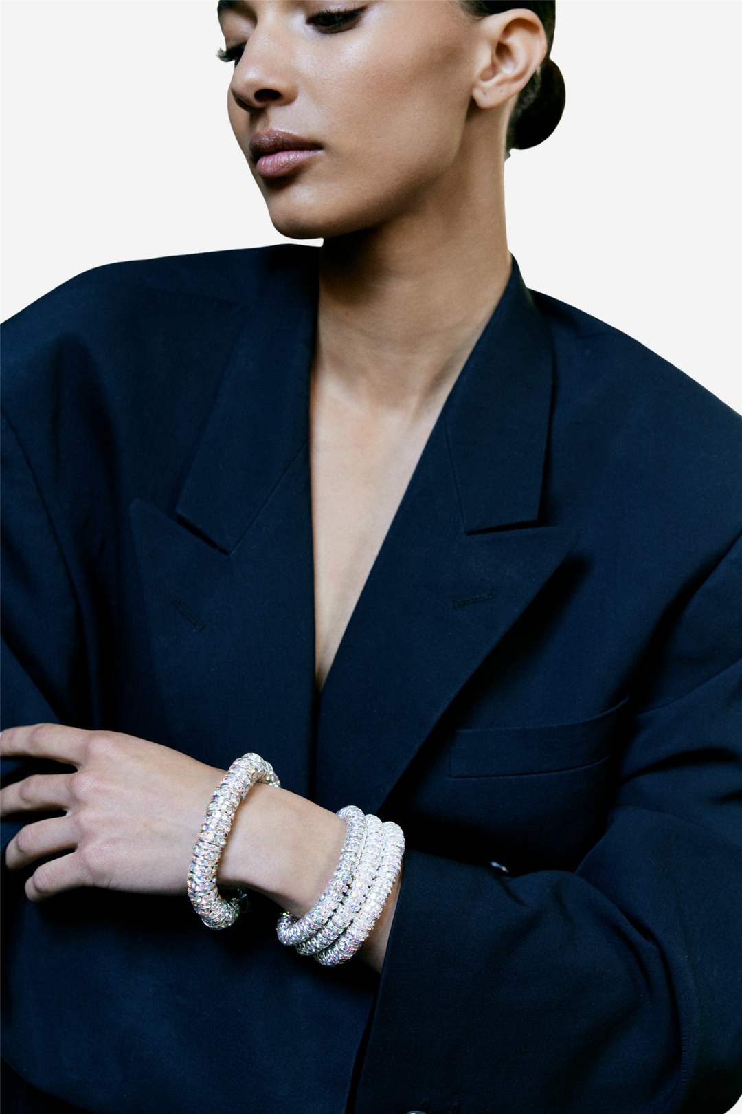 Cleopatra Bangle Silver/Black