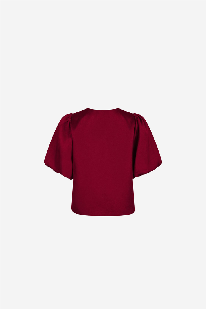 Aska Dull Satin Blouse Wine
