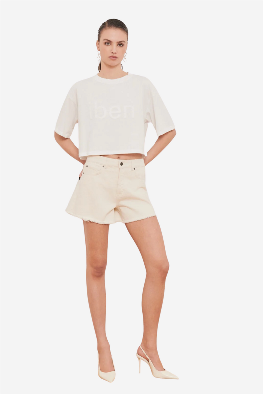 Rocky Cropped Tee White