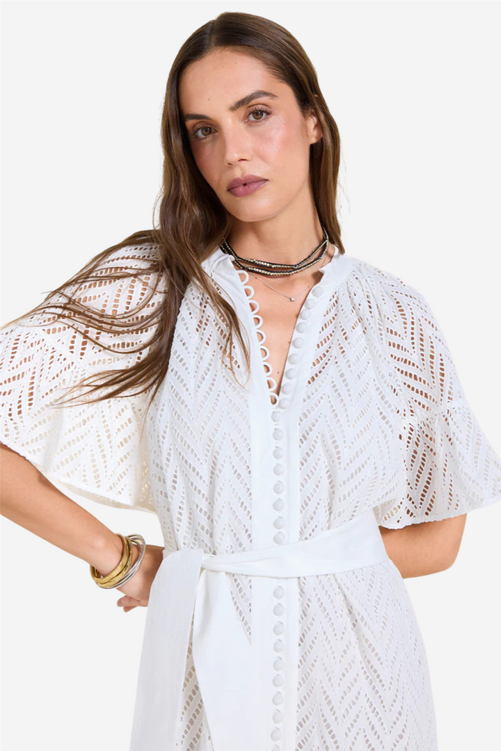 Solstice Midi Dress Crispy White
