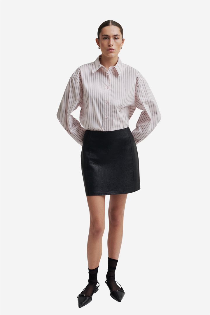 Orleans Leather Skirt Black