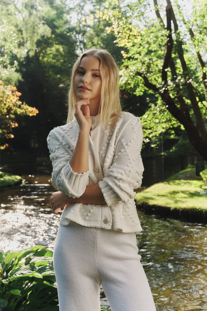 Nela Cotton Cardigan White