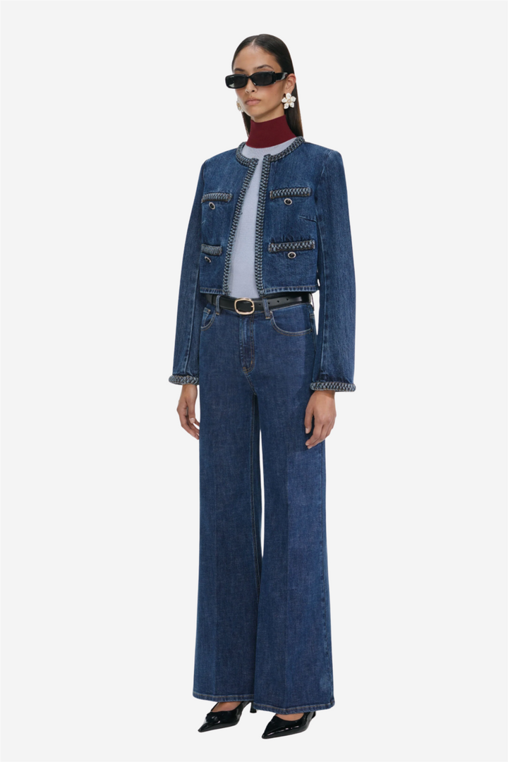 Braided Denim Jacket Blue